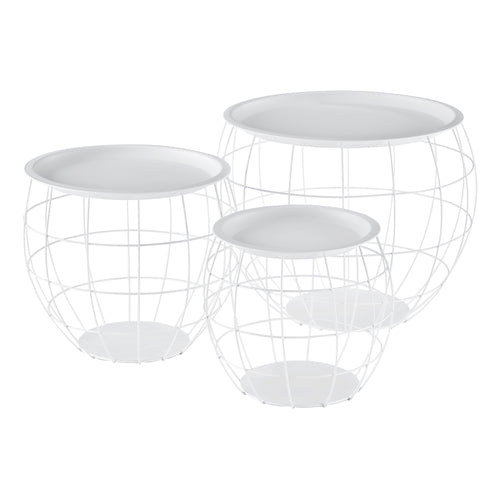 Set de 3 tables d'appoint Neman en métal en différentes tailles et couleurs en.casa
