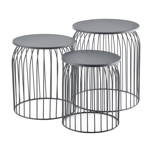Lot de 3 Tables Gigognes Amherst 40x40x46 cm Plusieurs couleurs [en.casa]
