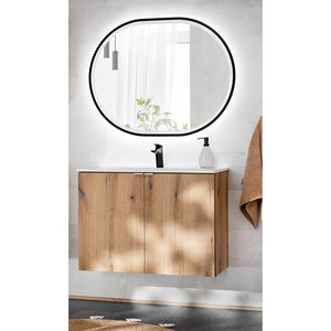 Ensemble de meubles de salle de bains NEWPORT avec miroir 80 x 57 x 39 cm effet chêne [en.casa]