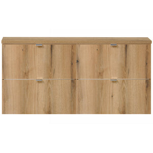 Double vasque Skelbolu avec 4 tiroirs aspect chêne [en.casa]
