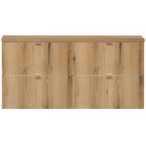 Double vasque Skelbolu avec 4 tiroirs aspect chêne [en.casa]