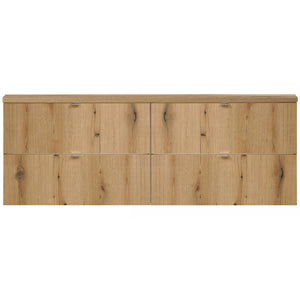Meuble sous lavabo double NEWPORT avec tiroirs effet chêne [en.casa] 