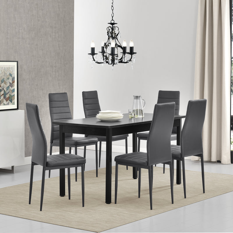 Croquis coté [en.casa] Table à manger 140cm x 60cm x 75cm + Chaises 96 cm x 43cm