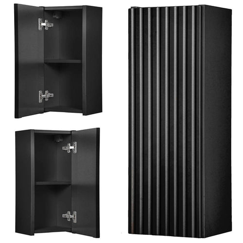 Armoire murale de salle de bain Newport noir [en.casa]