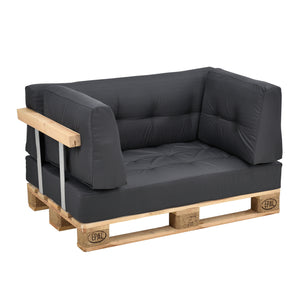 Coussin de dossier Coussin d'angle Coussin d'assise pour canapé Euro-palette Coussin de palette Revêtement intérieur/extérieur Coussin mobilier + palette [en.casa]