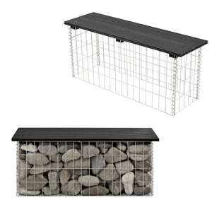 Banc en gabions Friesland WPC 100x45x30 cm en différentes couleurs pro.tec