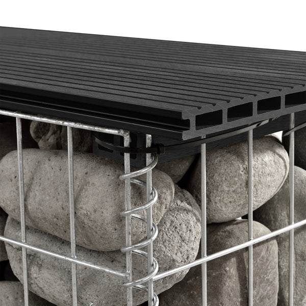 Banc en gabions Friesland WPC 100x45x30 cm en différentes couleurs pro.tec