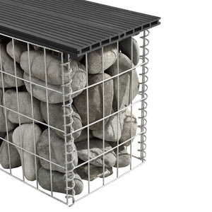 Banc en gabions Friesland WPC 100x45x30 cm en différentes couleurs pro.tec