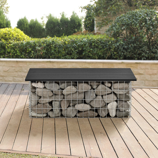 Banc en gabions Friesland WPC 100x45x30 cm en différentes couleurs pro.tec