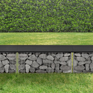 Banc en gabions Friesland WPC 100x45x30 cm en différentes couleurs pro.tec
