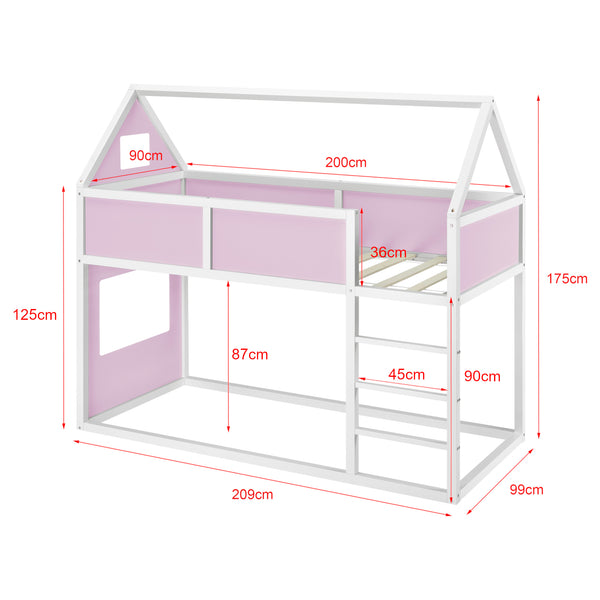 Lit mezzanine Quedlinburg pour enfants 90x200 cm en différentes couleurs [en.casa]