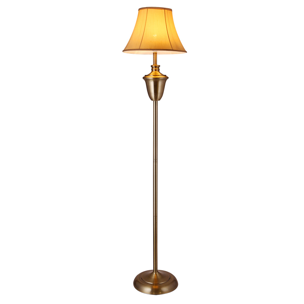 Lampadaire Madrid 1x E27 Ø35x157 cm couleur laiton/beige lux.pro