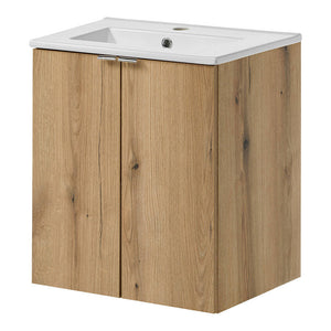 Meuble sous-vasque NEWPORT avec lavabo effet chêne [en.casa]