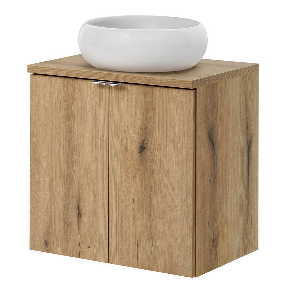 Meuble sous-lavabo avec vasque rond Newport [en.casa]