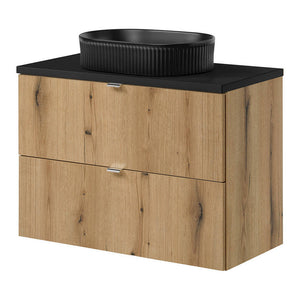 Meuble sous lavabo avec lavabo Newport 80 x 71 x 40 cm aspect chêne [en.casa]