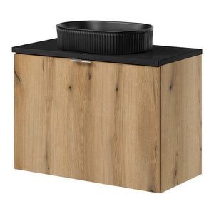 Meuble sous lavabo avec vasque NEWPORT 80 x 71 x 40 cm avec portes aspect chêne [en.casa]