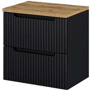 Meuble sous-lavabo Skelbolu à façade rainurée [en.casa]